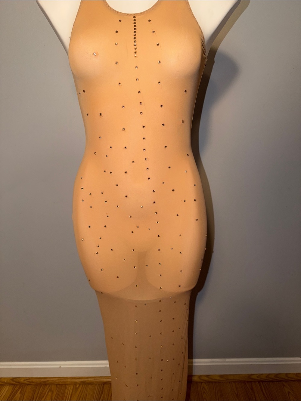 Skims Ladies Mesh Cover Ups Long Dress. NWT. Color Ochre with embellishments. - Picture 3 of 13